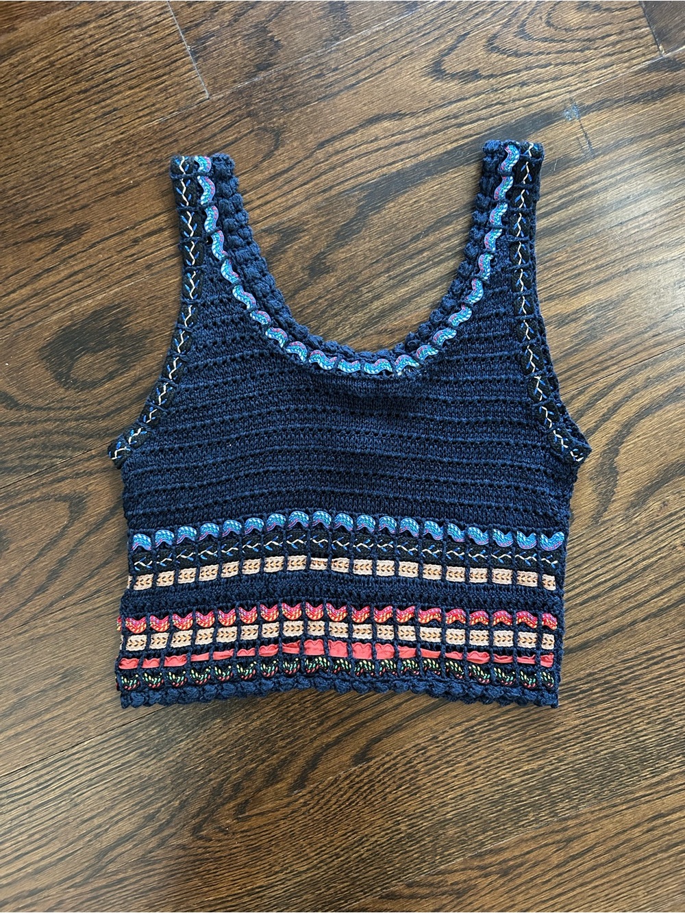 Alice + Olivia Crochet Knit Crop Top